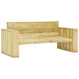 Side View Of A Bench From VidaXL Impregnated Pinewood 2 Piece Garden Lounge Set | SKU: 3053197 | UPC: 8719883889061 | Weight: 98kg