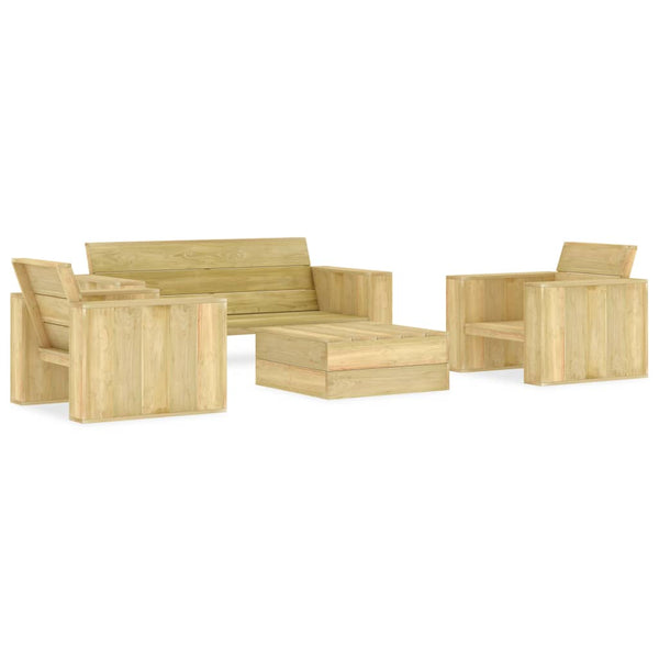VidaXL Impregnated Pinewood 4 Piece Garden Lounge Set N2 | SKU: 3053198 | UPC: 8719883889078 | Weight: 216kg
