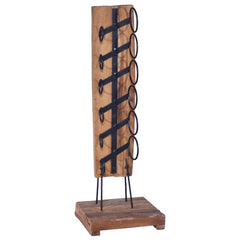 vidaXL Wine Rack For 6 Bottles 35x35x100 cm Solid Teak Wood | SKU: 288809 | Barcode: 8719883911045
