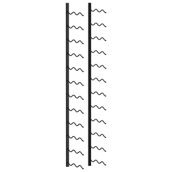 vidaXL Wall Mounted Wine Rack For 24 Bottles Black Iron | SKU: 289557 | Barcode: 8719883978956