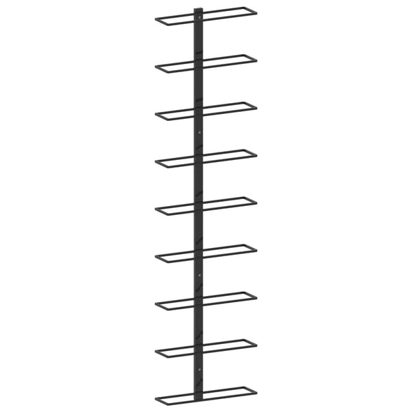 vidaXL Wall Mounted Wine Rack For 9 Bottles Black Iron | SKU: 289561 | Barcode: 8719883978994
