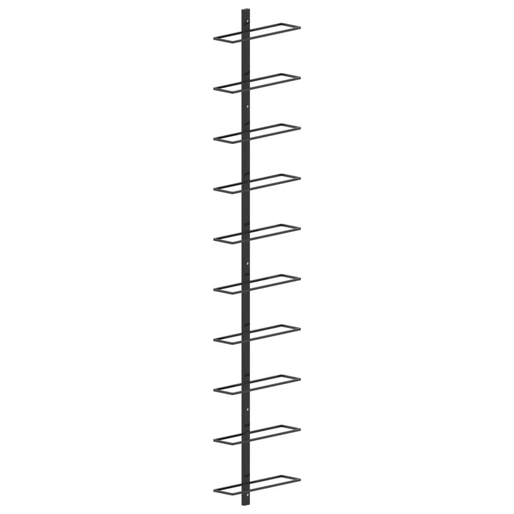 vidaXL Wall Mounted Wine Rack for 10 Bottles Black Metal | SKU: 289566 | Barcode: 8719883979045