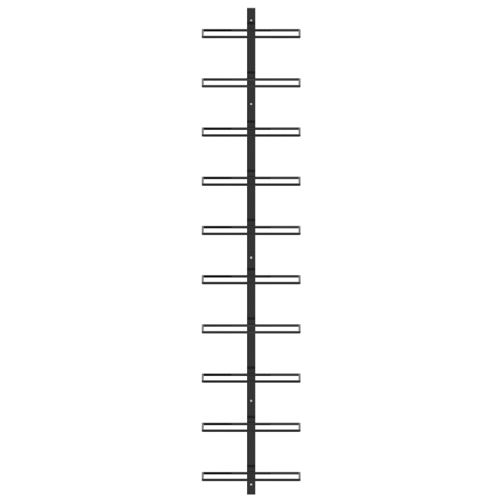 vidaXL Wall Mounted Wine Rack for 10 Bottles Black Metal | SKU: 289566 | Barcode: 8719883979045