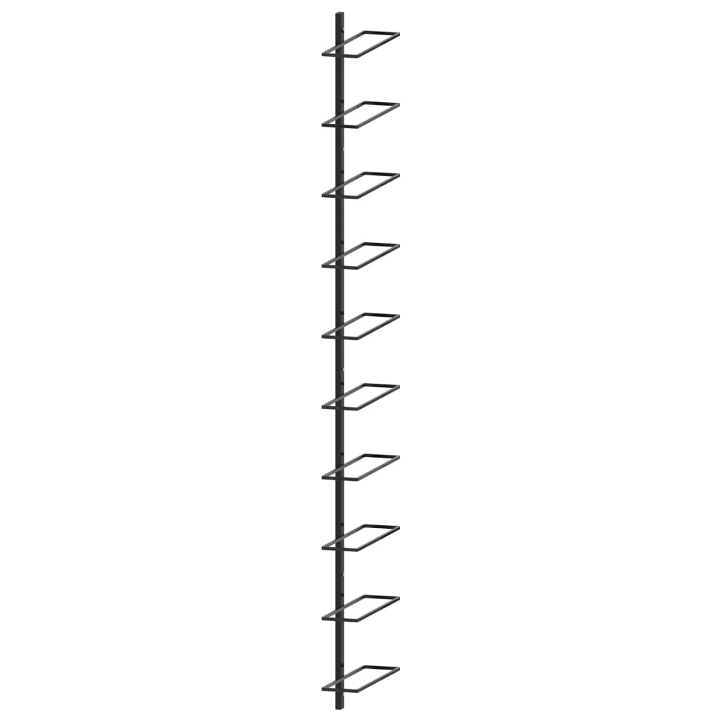 vidaXL Wall Mounted Wine Rack for 10 Bottles Black Metal | SKU: 289566 | Barcode: 8719883979045