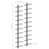 vidaXL Wall Mounted Wine Racks for 20 Bottles 2 pcs Black Metal | SKU: 289567 | Barcode: 8719883979052