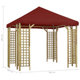 vidaXL Gazebo 3x3 m Bordeaux | SKU: 3054487 | Barcode: 8719883992860