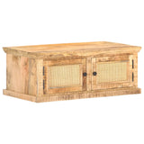 vidaXL Coffee Table 90x50x35 cm Solid Mango Wood and Natural Cane | SKU: 289089 | Barcode: 8719883998275