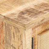 vidaXL Coffee Table 90x50x35 cm Solid Mango Wood and Natural Cane | SKU: 289089 | Barcode: 8719883998275