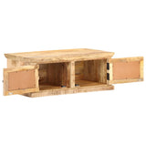 vidaXL Coffee Table 90x50x35 cm Solid Mango Wood and Natural Cane | SKU: 289089 | Barcode: 8719883998275