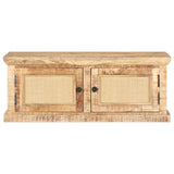 vidaXL Coffee Table 90x50x35 cm Solid Mango Wood and Natural Cane | SKU: 289089 | Barcode: 8719883998275