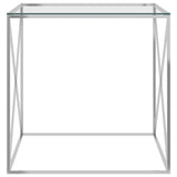 vidaXL Coffee Table Silver 55x55x55 cm Stainless Steel And Glass N3 | SKU: 289021 | Barcode: 8720286010976