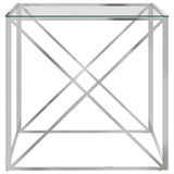 vidaXL Coffee Table Silver 55x55x55 cm Stainless Steel And Glass N3 | SKU: 289021 | Barcode: 8720286010976