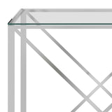 vidaXL Coffee Table Silver 55x55x55 cm Stainless Steel And Glass N3 | SKU: 289021 | Barcode: 8720286010976