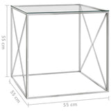 vidaXL Coffee Table Silver 55x55x55 cm Stainless Steel And Glass N3 | SKU: 289021 | Barcode: 8720286010976
