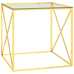 vidaXL Coffee Table Gold 55x55x55 cm Stainless Steel And Glass | SKU: 289022 | Barcode: 8720286010983