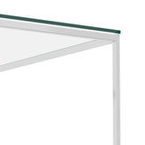 vidaXL Coffee Table Silver 50x50x43 cm Stainless Steel And Glass | SKU: 289038 | Barcode: 8720286011140