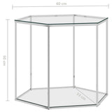 vidaXL Coffee Table Silver 60x53x50 cm Stainless Steel And Glass | SKU: 289039 | Barcode: 8720286011157