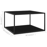 vidaXL Coffee Table Black With Black Glass 90x90x50 cm | SKU: 322912 | Barcode: 8720286058404