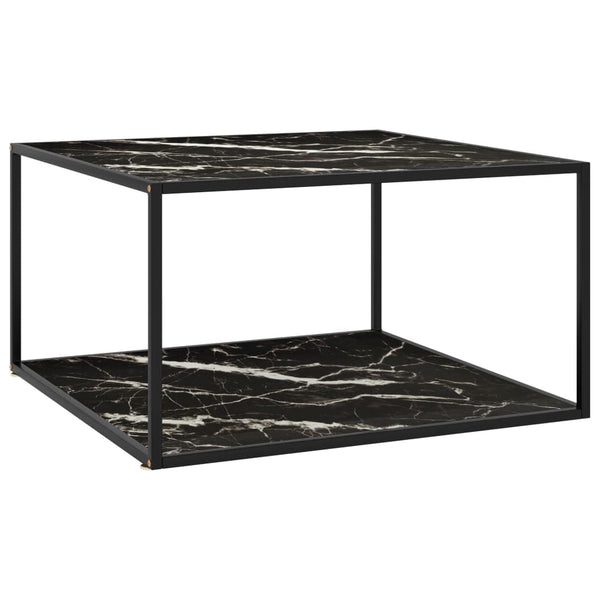 vidaXL Coffee Table Black With Black Marble Glass 90x90x50 cm | SKU: 322914 | Barcode: 8720286058428