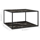 vidaXL Coffee Table Black With Black Marble Glass 90x90x50 cm | SKU: 322914 | Barcode: 8720286058428
