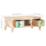 vidaXL Coffee Table 100x55x40 cm Rough Acacia Wood | SKU: 320235 | Barcode: 8720286060506