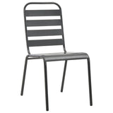 vidaXL Outdoor Chairs 4 pcs Slatted Design Steel Dark Grey | SKU: 310155 | Barcode: 8720286065914