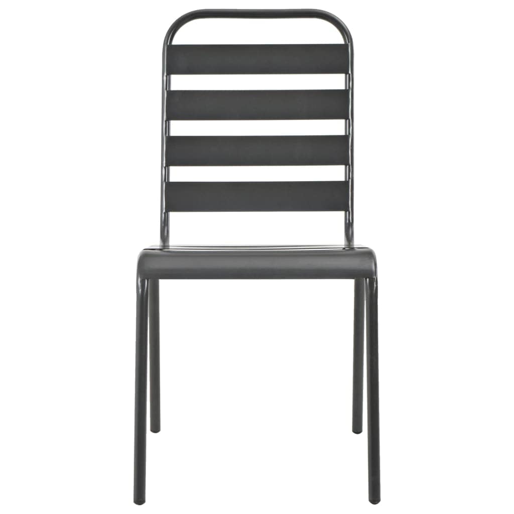 vidaXL Outdoor Chairs 4 pcs Slatted Design Steel Dark Grey | SKU: 310155 | Barcode: 8720286065914