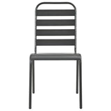 vidaXL Outdoor Chairs 4 pcs Slatted Design Steel Dark Grey | SKU: 310155 | Barcode: 8720286065914