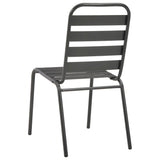 vidaXL Outdoor Chairs 4 pcs Slatted Design Steel Dark Grey | SKU: 310155 | Barcode: 8720286065914