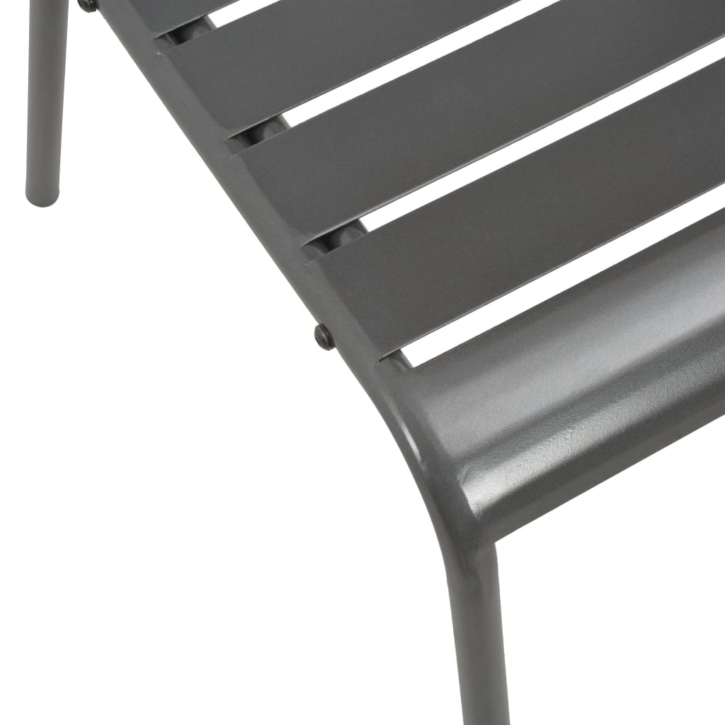 vidaXL Outdoor Chairs 4 pcs Slatted Design Steel Dark Grey | SKU: 310155 | Barcode: 8720286065914
