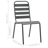 vidaXL Outdoor Chairs 4 pcs Slatted Design Steel Dark Grey | SKU: 310155 | Barcode: 8720286065914
