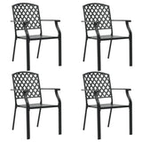 vidaXL Outdoor Chairs 4 pcs Mesh Design Steel Black | SKU: 310156 | Barcode: 8720286065921