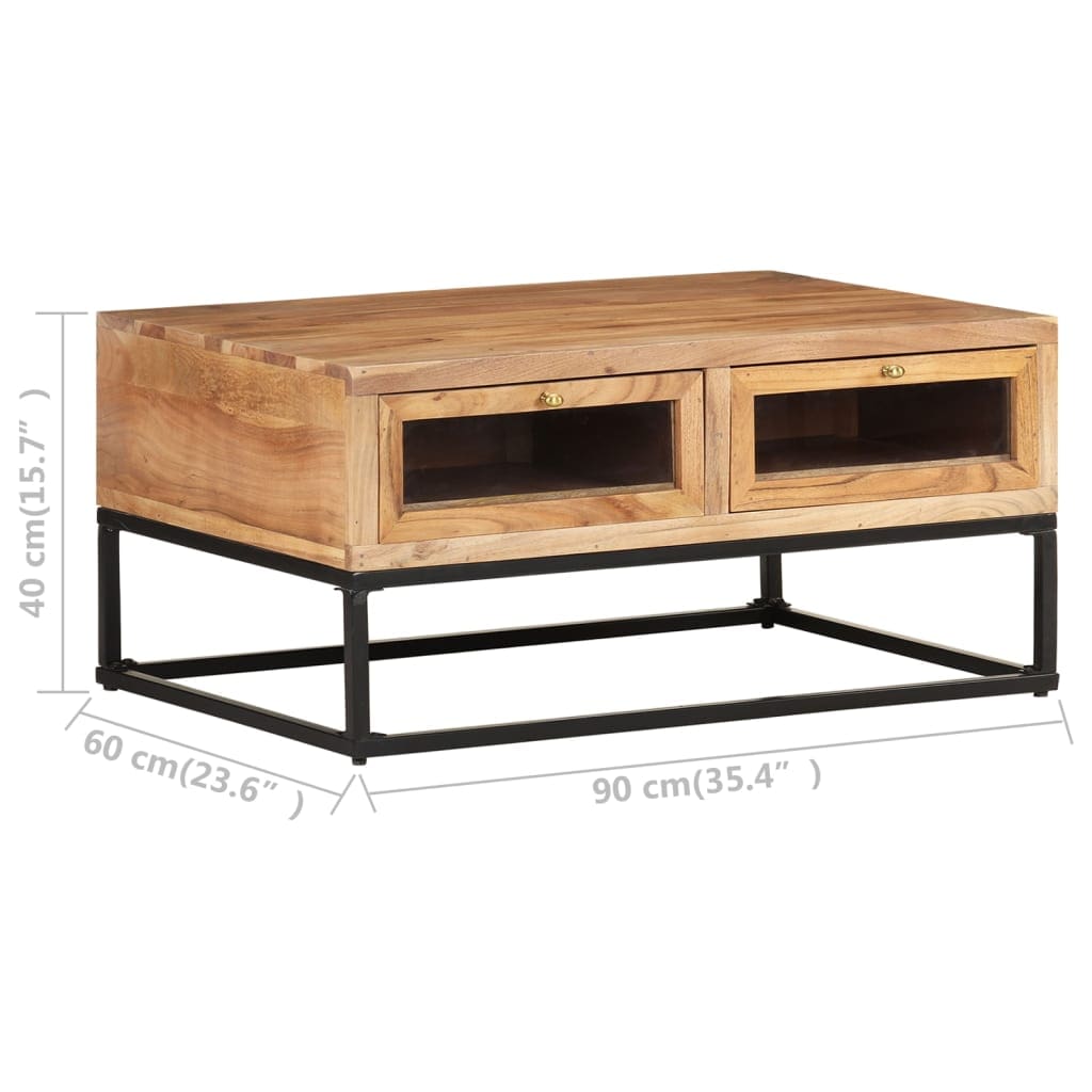 vidaXL Coffee Table 90x60x40 cm Solid Acacia Wood | SKU: 323506 | Barcode: 8720286066591