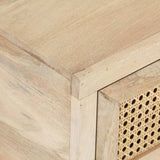 vidaXL Coffee Table 90x50x37 cm Solid Mango Wood And Natural Cane | SKU: 323511 | Barcode: 8720286066645
