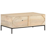 vidaXL Coffee Table 90x50x37 cm Solid Mango Wood And Natural Cane | SKU: 323511 | Barcode: 8720286066645
