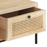 vidaXL Coffee Table 90x50x37 cm Solid Mango Wood And Natural Cane | SKU: 323511 | Barcode: 8720286066645