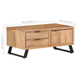 vidaXL Coffee Table 90x50x40 cm Solid Acacia Wood With Live Edges | SKU: 323520 | Barcode: 8720286066737
