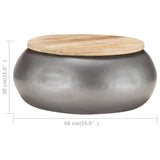 vidaXL Coffee Table Grey 68x68x30 cm Solid Mango Wood | SKU: 323531 | Barcode: 8720286066843