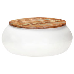 vidaXL Coffee Table White 68x68x30 cm Solid Reclaimed Wood | SKU: 323534 | Barcode: 8720286066874