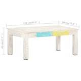 vidaXL Coffee Table White 110x60x45 cm Solid Mango Wood | SKU: 323555 | Barcode: 8720286068212