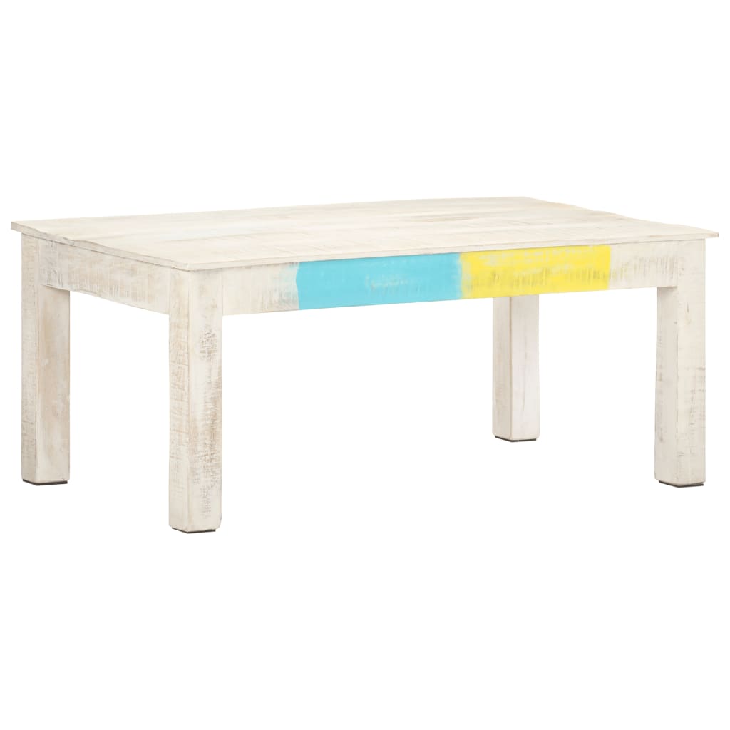 vidaXL Coffee Table White 110x60x45 cm Solid Mango Wood | SKU: 323555 | Barcode: 8720286068212
