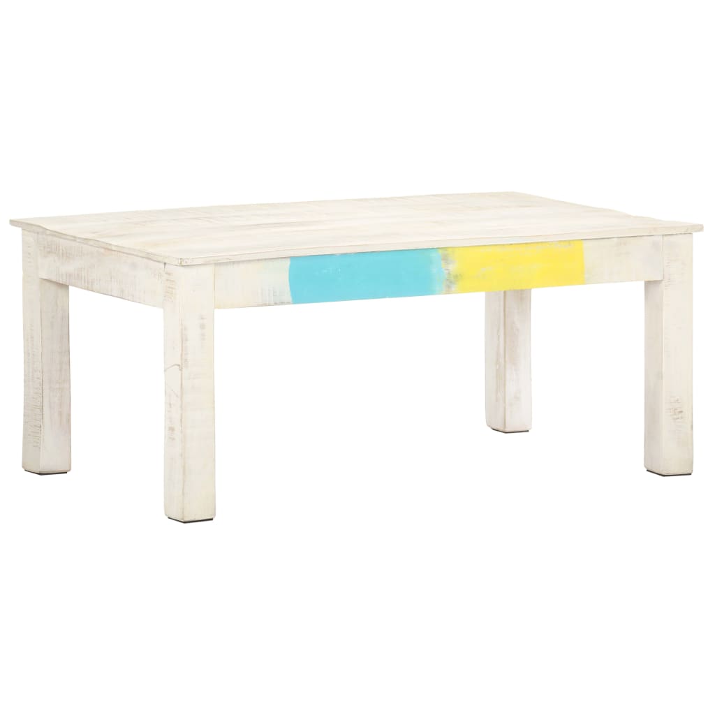 vidaXL Coffee Table White 110x60x45 cm Solid Mango Wood | SKU: 323555 | Barcode: 8720286068212