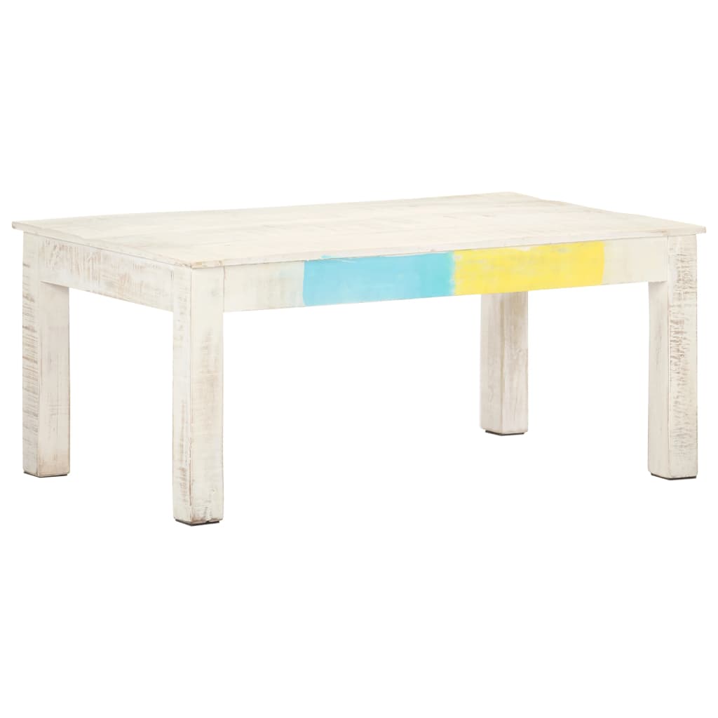 vidaXL Coffee Table White 110x60x45 cm Solid Mango Wood | SKU: 323555 | Barcode: 8720286068212
