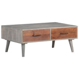 vidaXL Coffee Table Grey 100x60x40 cm Solid Rough Mango Wood | SKU: 321808 | Barcode: 8720286069486