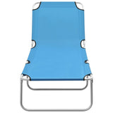 vidaXL Folding Sun Lounger Steel And Fabric Turquoise Blue | SKU: 310329 | Barcode: 8720286072790