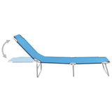 vidaXL Folding Sun Lounger Steel And Fabric Turquoise Blue | SKU: 310329 | Barcode: 8720286072790