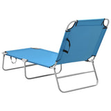 vidaXL Folding Sun Lounger Steel And Fabric Turquoise Blue | SKU: 310329 | Barcode: 8720286072790