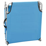 vidaXL Folding Sun Lounger Steel And Fabric Turquoise Blue | SKU: 310329 | Barcode: 8720286072790
