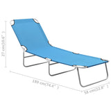vidaXL Folding Sun Lounger Steel And Fabric Turquoise Blue | SKU: 310329 | Barcode: 8720286072790