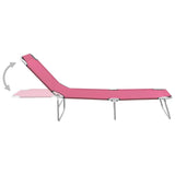 vidaXL Folding Sun Lounger Steel And Fabric Pink | SKU: 310330 | Barcode: 8720286072806